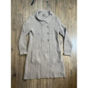 MANTOVANI STUDIO Italian 100% Cashmere Long Sweater Coat Dress Cardigan Small